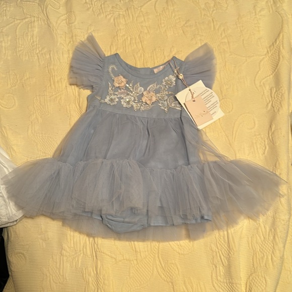 TUTU DU MONDE Baby Bebé Blue Orchid Tulle dress 0-3 months NWT - Picture 3 of 11